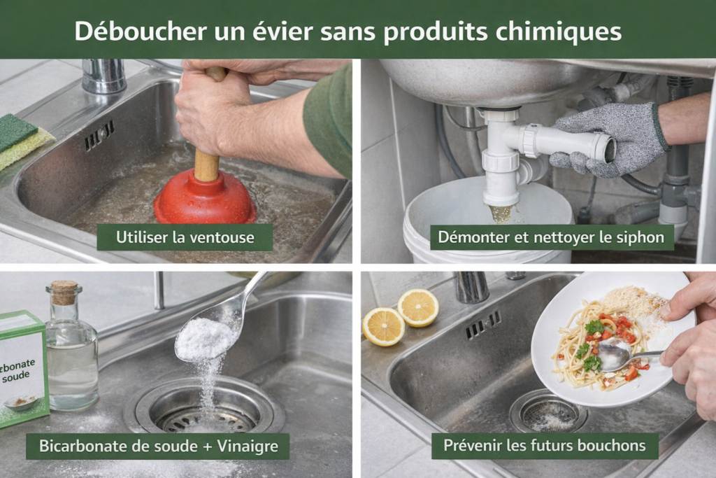 déboucher un évier sans produits chimiques
