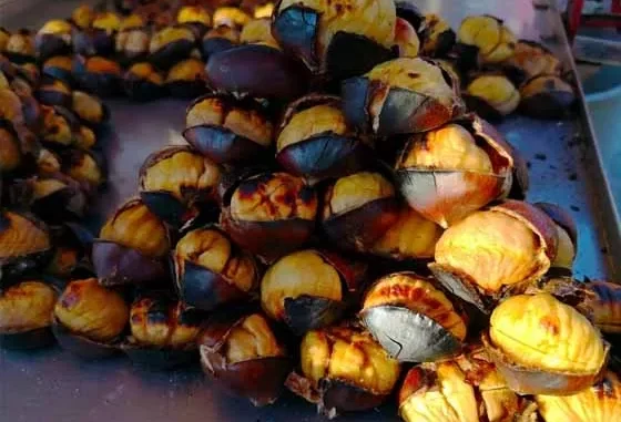 châtaignes bien cuites bien dorés