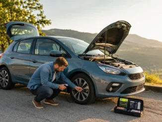 Préparer sa voiture avant un long trajet en vérifiant la pression des pneus